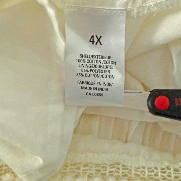 PEASANT SKIRT, LIGHT & AIRY, WINTER WHITE, SIZE 4X, CROCHET LACE DETAILS, LONG - Picture 3 of 12